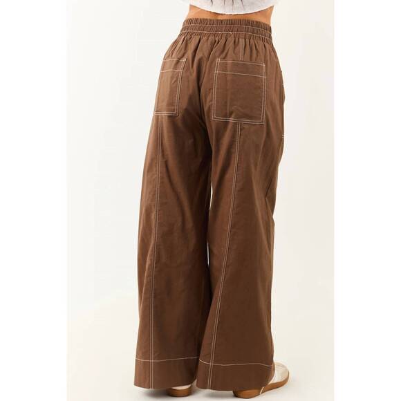 NEW EE:SOME elisabeth drawstring trouser pants in clay - Picture 3 of 3